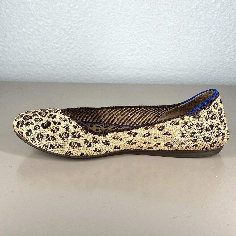 Rothy's Women's The Flat Size 5.5 Leopard Print Textile Slip On Ballet Shoes - Picture 7 of 13